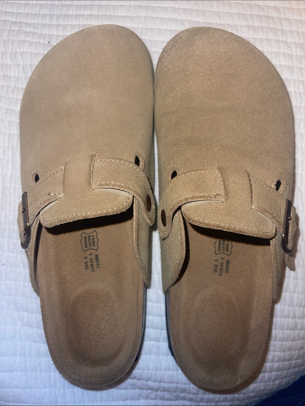 Suede Slip-On Clog in Tan